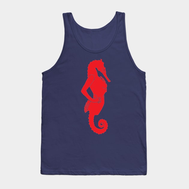 Seahorse (no outline) Tank Top by craftsbeforeshafts